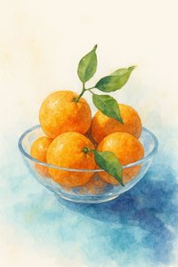 Watercolor Citrus Still Life