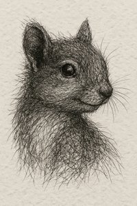 Woodland Squirrel Portrait by Natalie Bruns