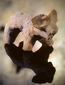 Neolithic clay sculpture of an elephant-like mammal from Catal Huyuk by Nathan Benn