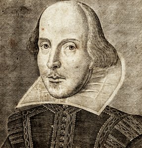 Portrait of William Shakespeare on Frontispiece of Comedies, Histories, & Tragedies by Nathan Benn