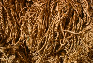 Rope made with natural manila fiber at the Columbian Rope Company factory in Auburn