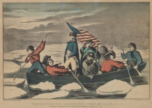 Washington Crossing the Delaware - Evening Previous to the Battle of Trenton, December, 1857-71 by Currier and Ives