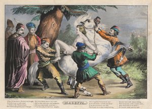 Mazeppa: Plate 1 of set of Four Plates (Tied to a Horse) by Nathaniel Currier
