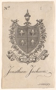 Bookplate of Jonathan Jackson by Nathaniel Hurd