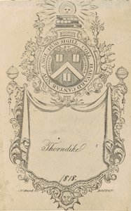 Harvard College Bookplate with the Christo et Ecclesiae Seal