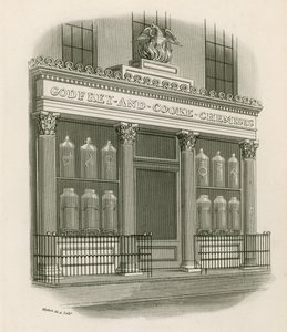 Shop front of Godfrey and Cooke, Chemists, Conduit Street, London by Nathaniel Whittock
