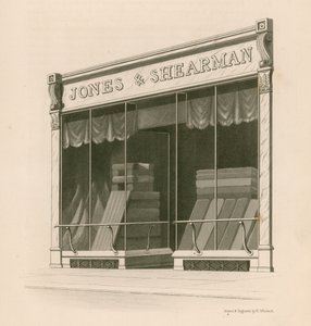 Shop front of Messrs Jones and Shearman, Blackfriars Road, London by Nathaniel Whittock