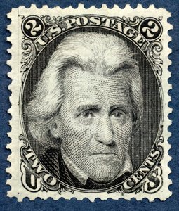 2c Andrew Jackson re-issue single by National Bank Note Company