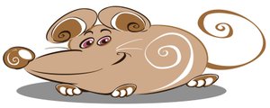 Curly Brown Mouse - cartoon