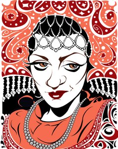 Olga Borodina, Russian Mezzo-Soprano, Colour Version of B/W File Image, 2005 by Neale Osborne