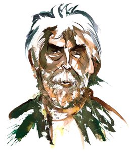 Sir Harrison Birtwistle - colour caricature