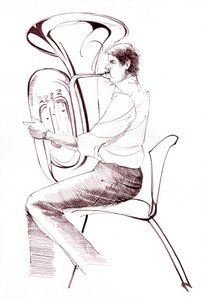 Tuba player by Neale Osborne
