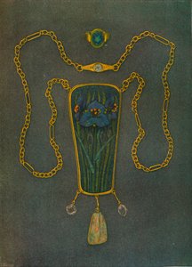 A Necklet in Gold, Enamel and Precious Stones by Nelson Ethelred Dawson