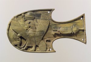 Horse blinker carved in relief with a seated sphinx, c.8th century BC by Neo Assyrian Neo Assyrian