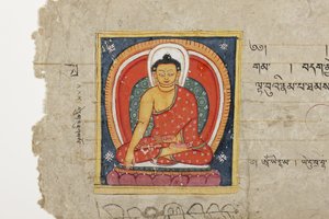 Page from a Buddhist manuscript, possibly from the Mahashitalanika, c.1400 by Nepalese School