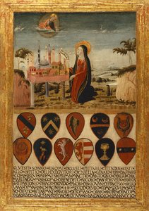 Virgin Mary Entrusting the City of Siena to Jesus by Neroccio di (1447 1500) Landi