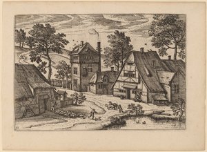 Village with Pond by Netherlandish 16th Century