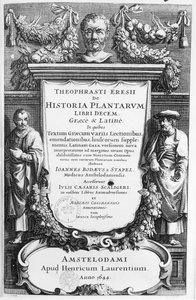 Titlepage of Historia Plantarum Libri Decem by Theophrastus, Published in Amsterdam in 1644 by Netherlandish School