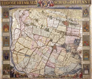 Wall-Map of Delftland by Netherlandish School