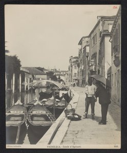 Gondolas on the Canale di Ognissanti in Venice
