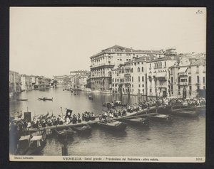 Procession over a Pontoon Bridge on the Grand Canal in Venice during the Festa del Redentore