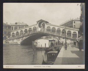 Rialto Bridge in Venice (title on object: Venezia - Ponte di Rialto)