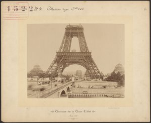 Work on the Eiffel Tower by Neurdein freres