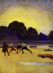 Illustration for Westward Ho! by Charles Kingsley by Newell Convers (after) Wyeth