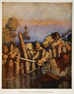 The Boarders Swarmed Over the Fence Like Monkeys, an Illustration from 