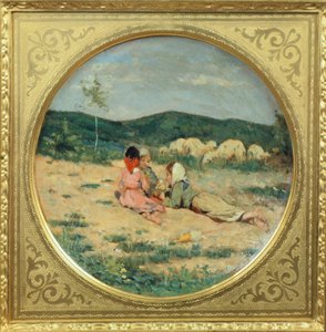 Plate Painted with Figures of Shepherds, by Niccolo Cannicci by Niccolo Cannicci