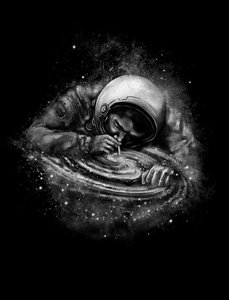 Astronaut Consumes Galaxy