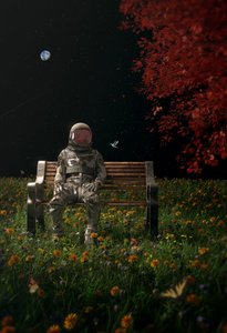Astronaut Space Garden by Nicebleed