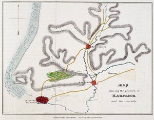 Map showing the position of Harfleur and the vicinity, illustration from 