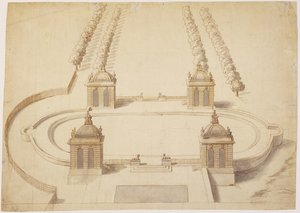 Design for a Bowling Green, Hampton Court, c.1689-91 by Nicholas Hawksmoor