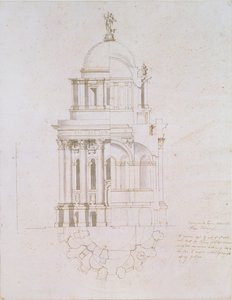 Elevation, Cross-Section and Plan of an Unrealised Baptistery for St. Paul