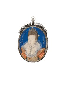 A Lady in Gold Dress with High Standing Ruff by Nicholas Hilliard