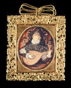 Queen Elizabeth I playing the lute by Nicholas Hilliard