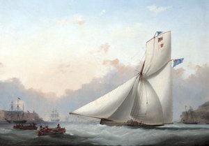 A Cutter Yacht in Plymouth Sound