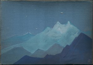 Himalayas, Moonlit Mountains, Sketch, 1933 by Nicholas Roerich