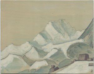 Himalayas beyond the Clouds, sketch by Nicholas Roerich