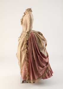 Biscuit and Rose-Coloured Silk Day Dress