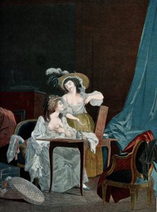 Two Young Women Comparing Their Chest