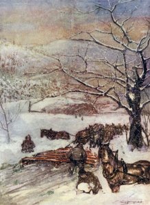 Norway: Snow Plough Drawn by Eight or Ten Horses by Nico Jungman