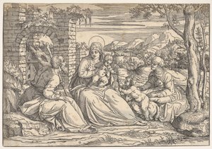 The Holy Family with Saints Elizabeth and John