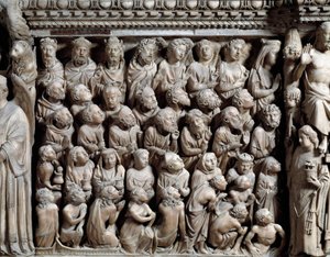 Last Judgment, the Elect (detail) by Nicola Pisano