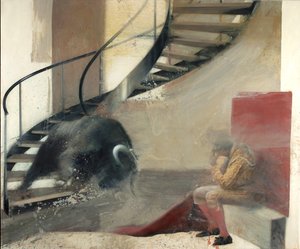 Stair bull with bullfighter I