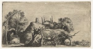 Landscape with a Well and a Wagon by Nicolaes Anthoni Flinck (attributed to)