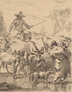 Herd Crossing the Brook