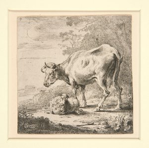 The Set of the Cows, with the Milk-Maid by Nicolaes Berchem