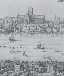 Panorama of London and the Thames (detail) by Nicolaes Jansz Visscher
